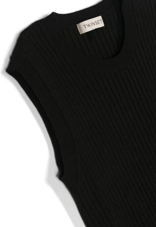 TWINSET Kids Trui met contrasterende cuffs Zwart