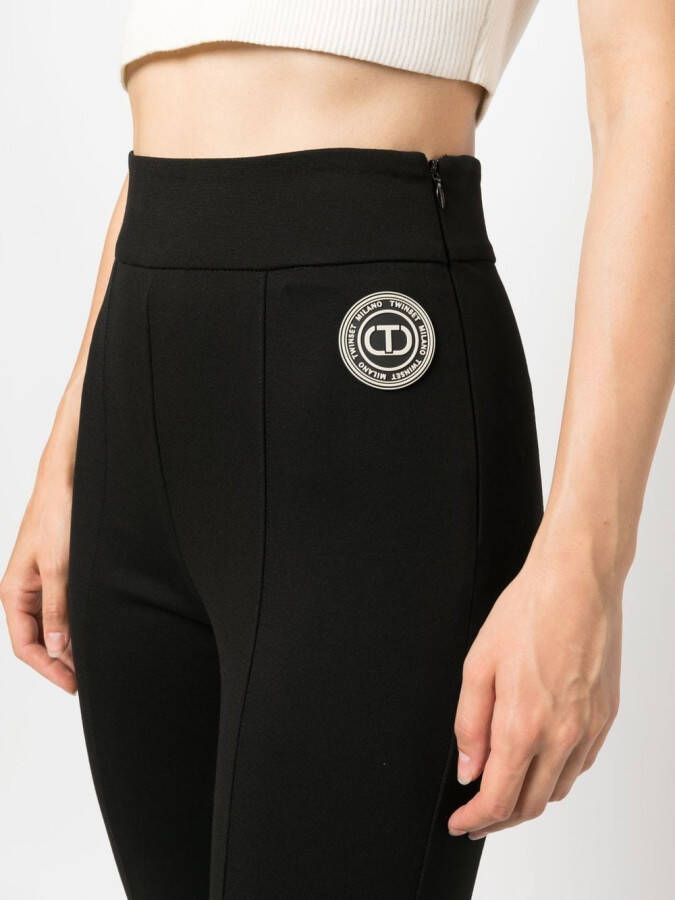 TWINSET Legging met logopatch Zwart