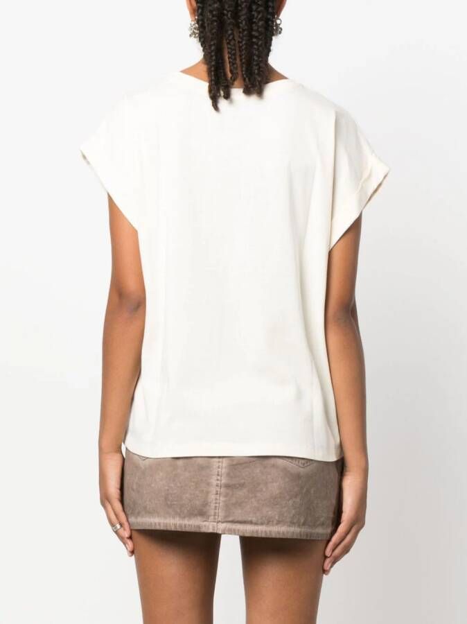 TWINSET T-shirt met geborduurd logo Beige