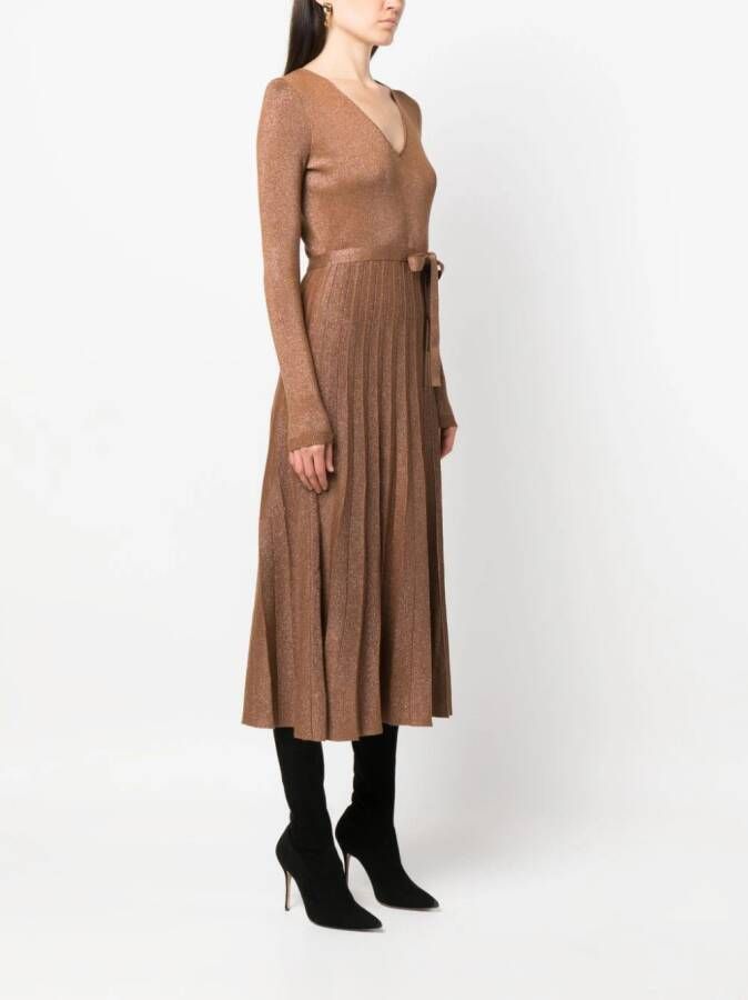 TWINSET Midi-jurk met lange mouwen Bruin