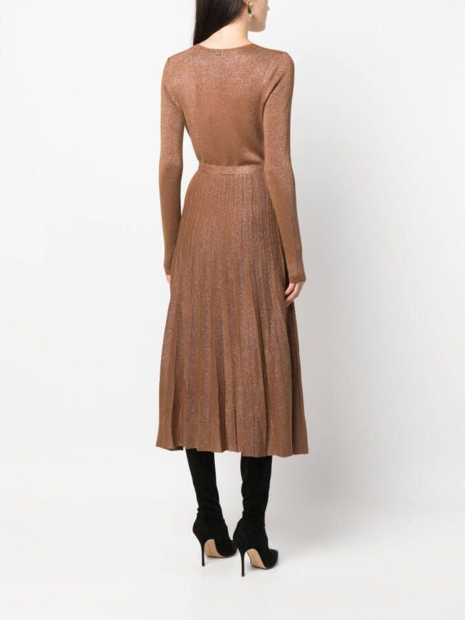 TWINSET Midi-jurk met lange mouwen Bruin