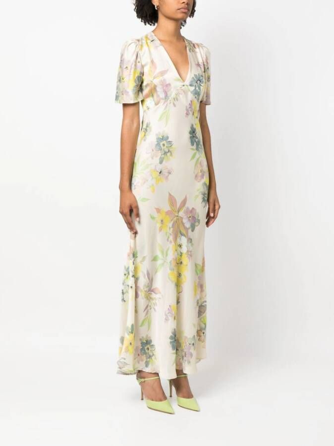 TWINSET Maxi-jurk met bloemenprint Beige