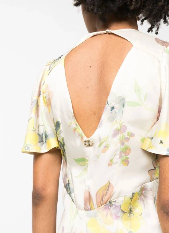 TWINSET Maxi-jurk met bloemenprint Beige