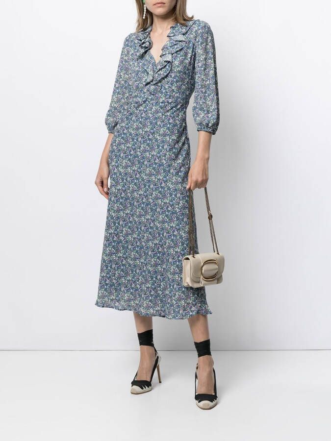 TWINSET Maxi-jurk met bloemenprint Blauw