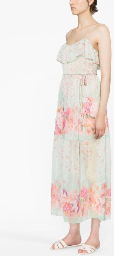 TWINSET Maxi-jurk met bloemenprint Groen