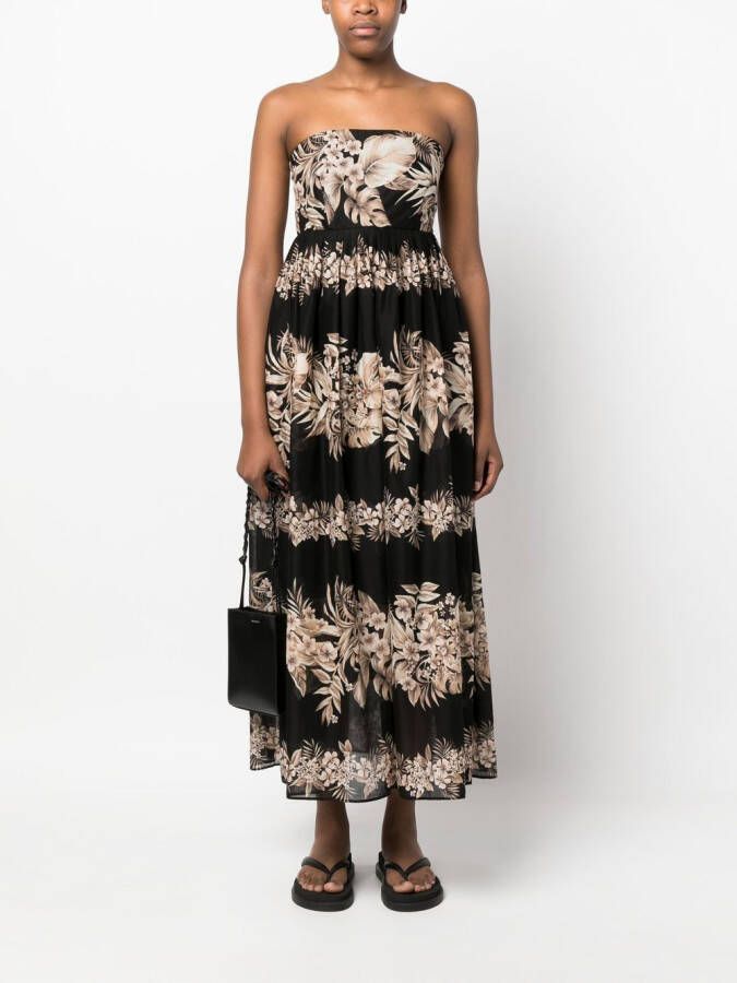 TWINSET Maxi-jurk met bloemenprint Zwart