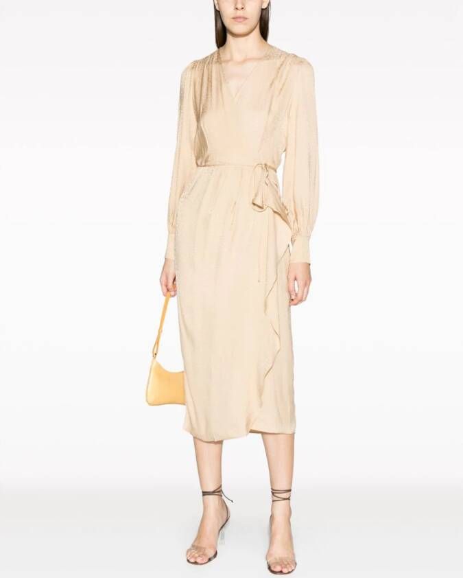 TWINSET Midi-jurk met gedrapeerd detail Beige
