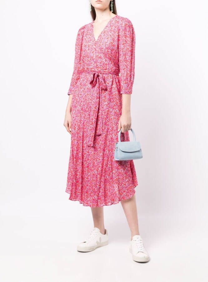 TWINSET Midi-jurk met gestrikte taille Rood