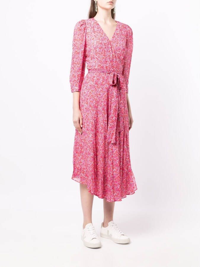 TWINSET Midi-jurk met gestrikte taille Rood