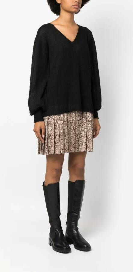 TWINSET Mini-jurk met V-hals Zwart