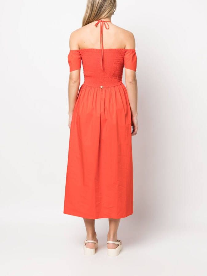 TWINSET Off-shoulder mini-jurk Oranje