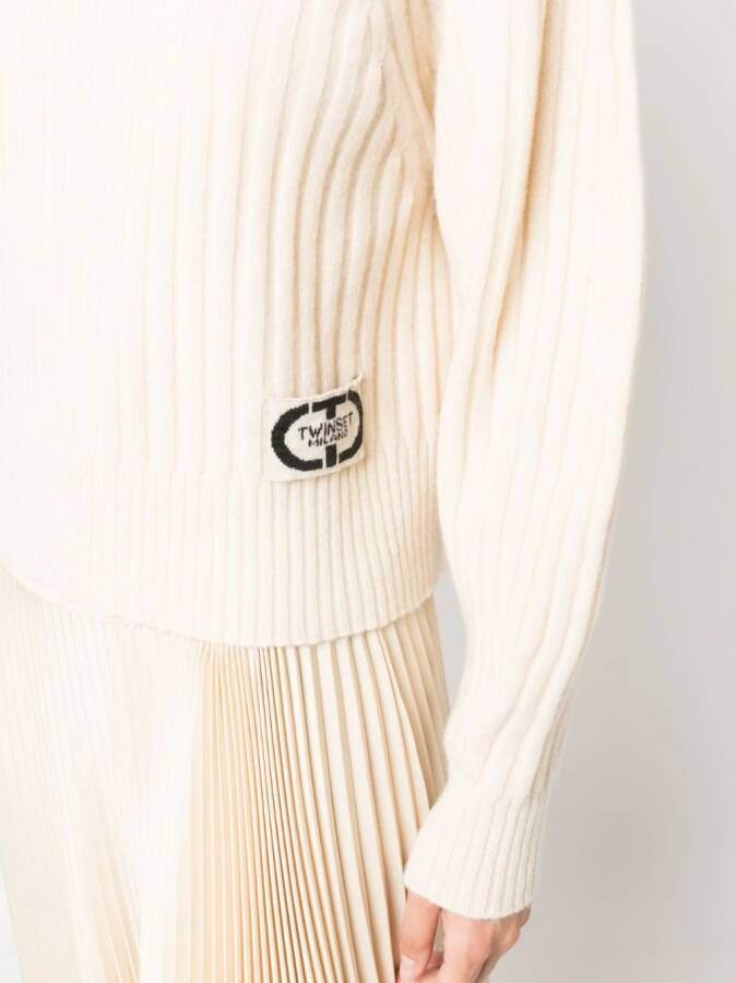 TWINSET Geribbelde trui Beige