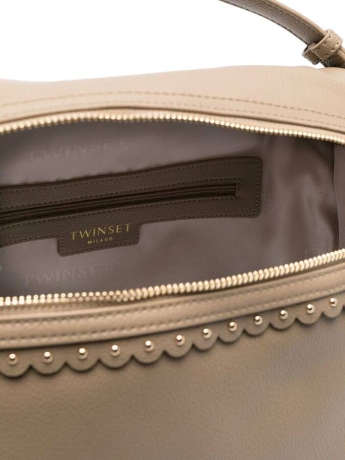 TWINSET Shopper met logoplakkaat Beige