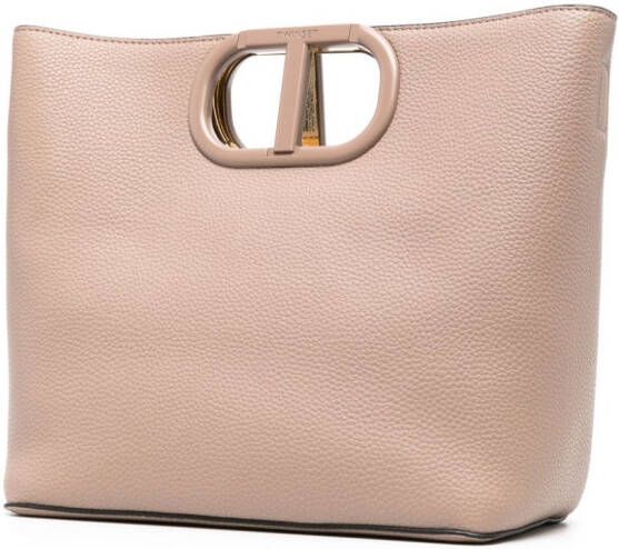 TWINSET Shopper met logoplakkaat Bruin
