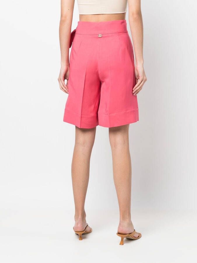 TWINSET Shorts met gestrikte taille Roze