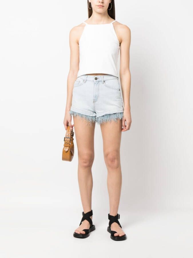 TWINSET Shorts met veren afwerking Blauw