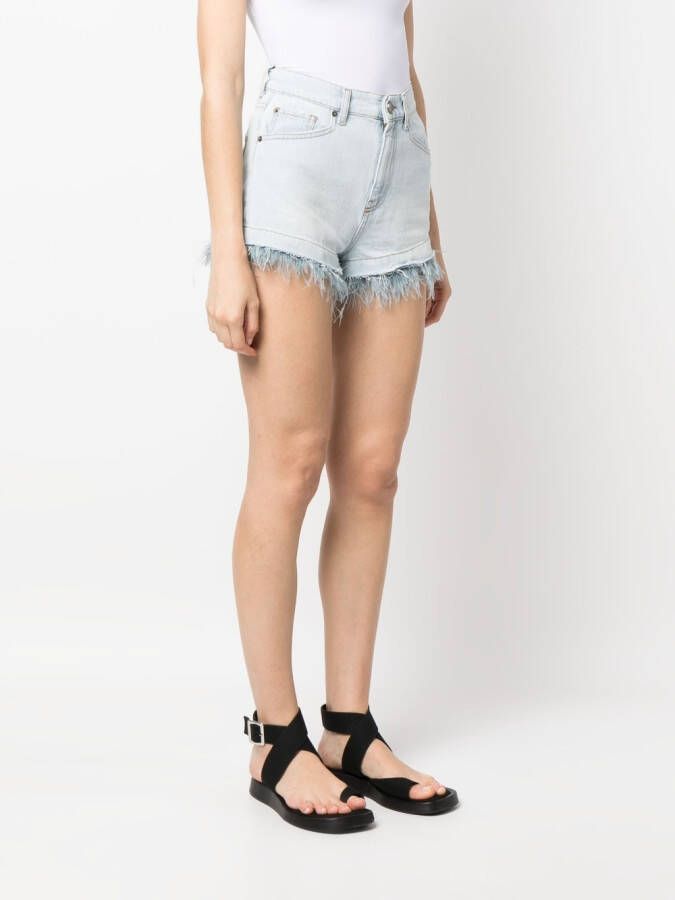 TWINSET Shorts met veren afwerking Blauw