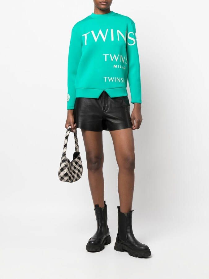 TWINSET Sweater met logoprint Groen