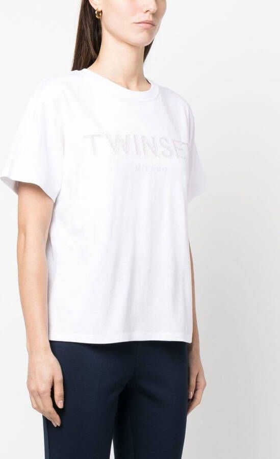 TWINSET T-shirt smet logopatch Wit
