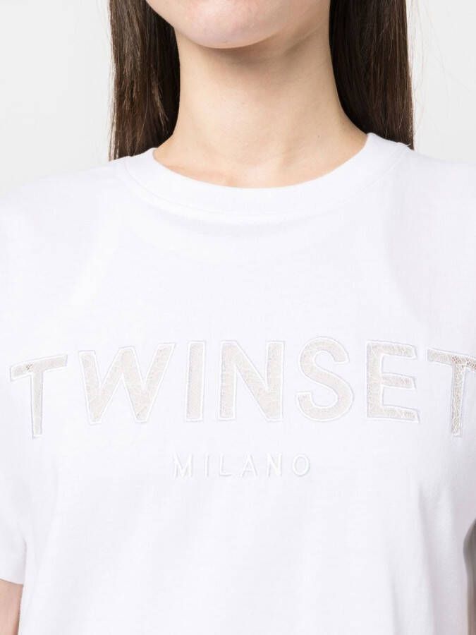 TWINSET T-shirt smet logopatch Wit
