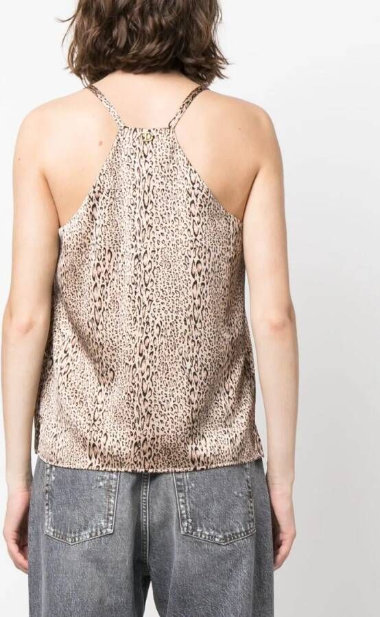 TWINSET Tanktop met luipaardprint Beige