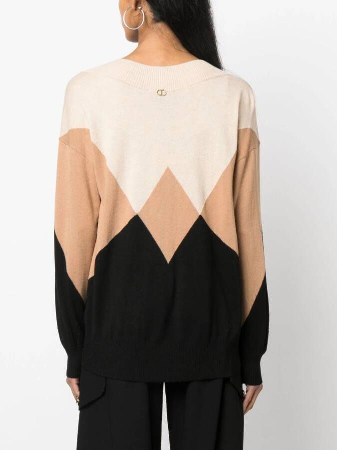 TWINSET Trui met argyle patroon Beige