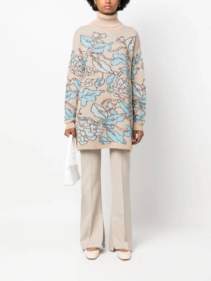 TWINSET x Marco Rambaldi coltrui met geborduurde bloemen Beige