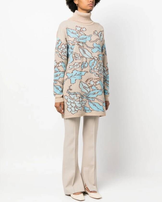 TWINSET x Marco Rambaldi coltrui met geborduurde bloemen Beige