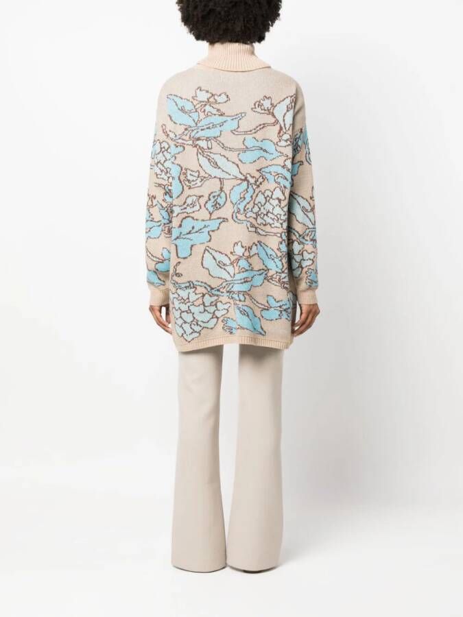 TWINSET x Marco Rambaldi coltrui met geborduurde bloemen Beige