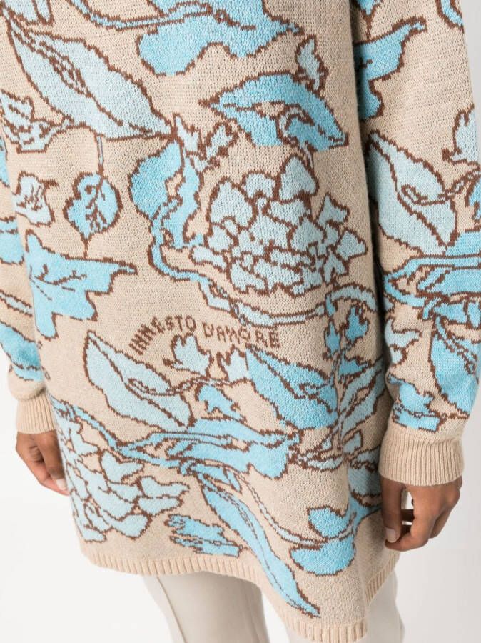 TWINSET x Marco Rambaldi coltrui met geborduurde bloemen Beige