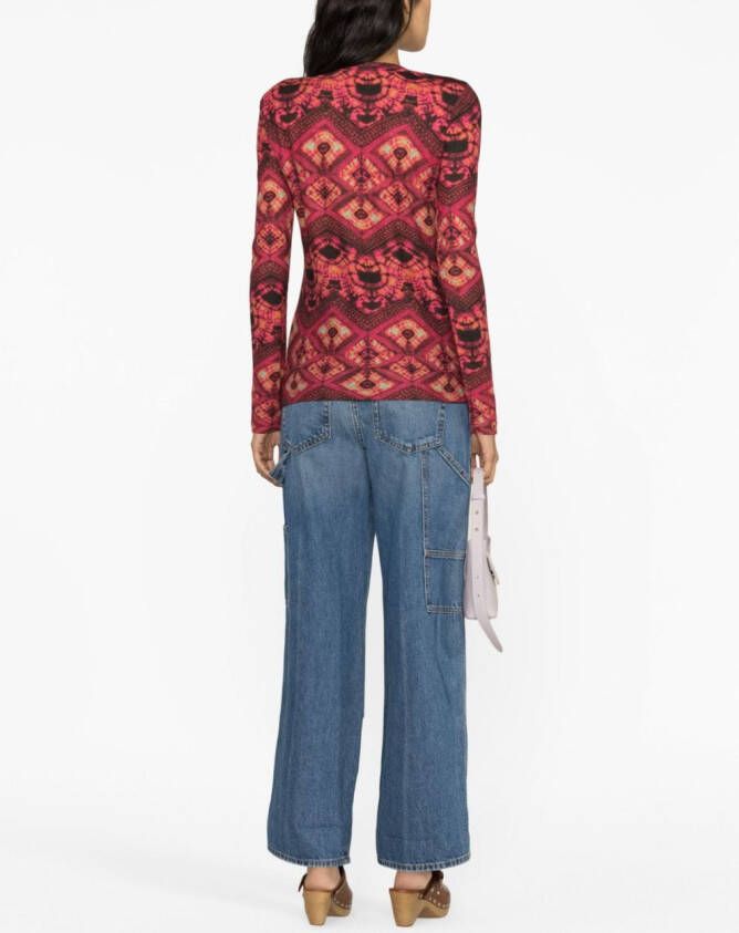 Ulla Johnson T-shirt met abstracte print Roze