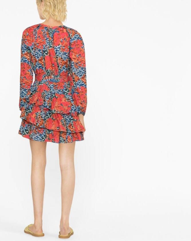 Ulla Johnson Mini-jurk met abstracte print Rood