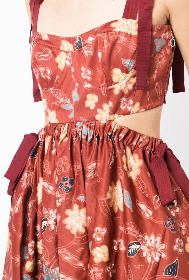 Ulla Johnson Maxi-jurk met bloemenprint Rood