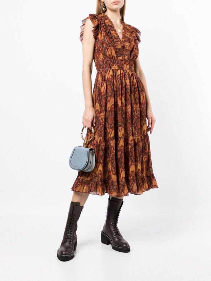 Ulla Johnson Midi-jurk Bruin