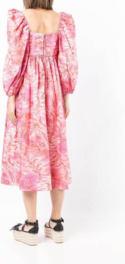 Ulla Johnson Midi-jurk met bloemenprint Roze