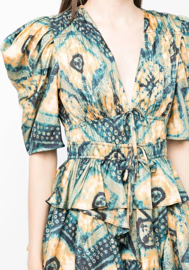 Ulla Johnson Mini-jurk met abstracte print Blauw
