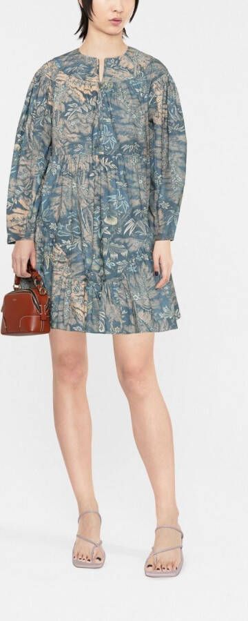 Ulla Johnson Mini-jurk met bloemenprint Blauw