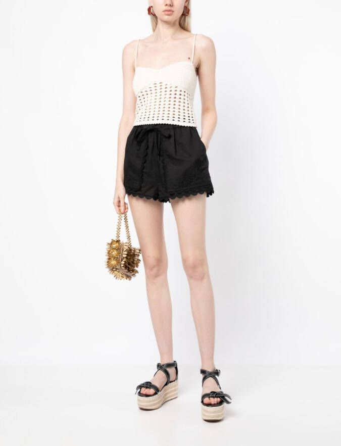 Ulla Johnson Shorts met borduurwerk Zwart