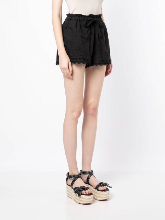 Ulla Johnson Shorts met borduurwerk Zwart