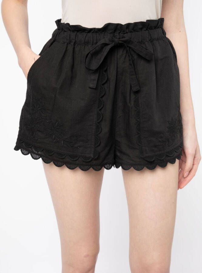 Ulla Johnson Mini shorts met borduurwerk Zwart