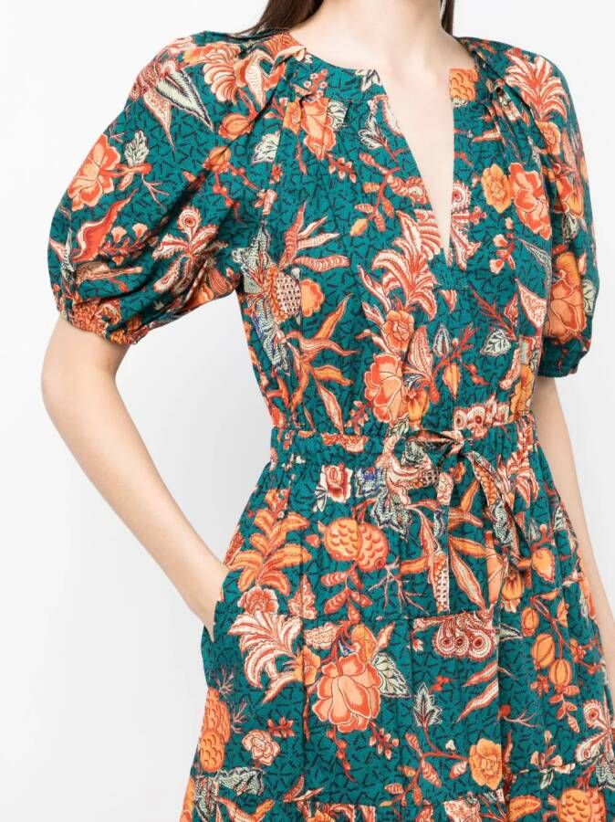 Ulla Johnson Midi-jurk met bloemenprint Groen