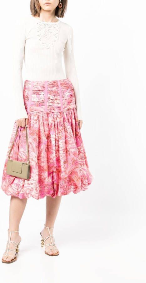Ulla Johnson Rok met bloemenprint Roze