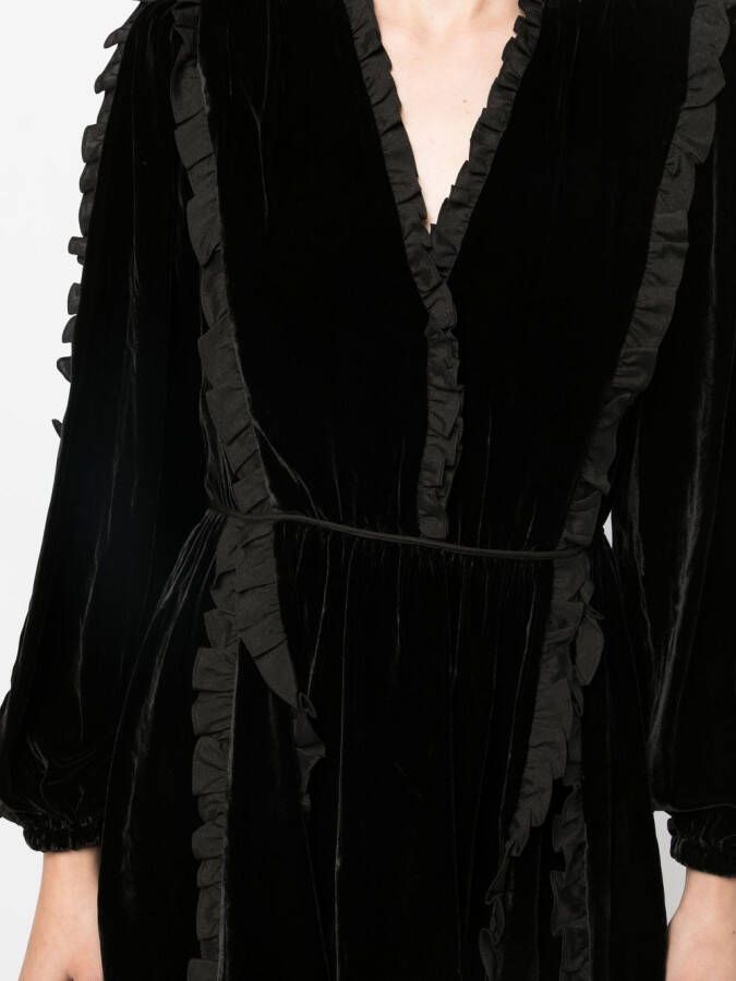 Ulla Johnson Mini-jurk met ruches Zwart