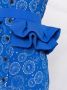 Ulyana Sergeenko Midi-jurk met ruches Blauw - Thumbnail 3