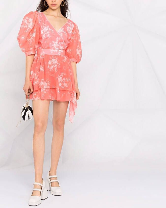 Ulyana Sergeenko Mini-jurk met bloemenprint Rood