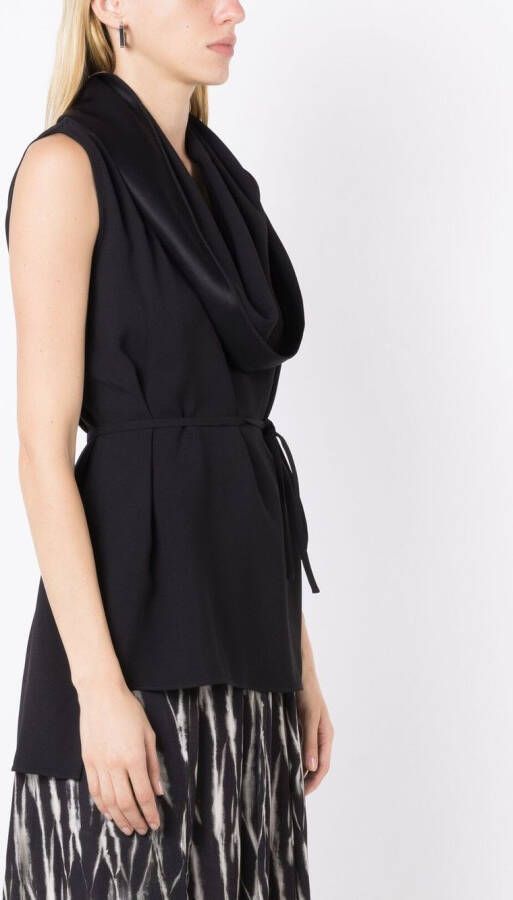 Uma | Raquel Davidowicz Blouse met gestrikte taille Zwart