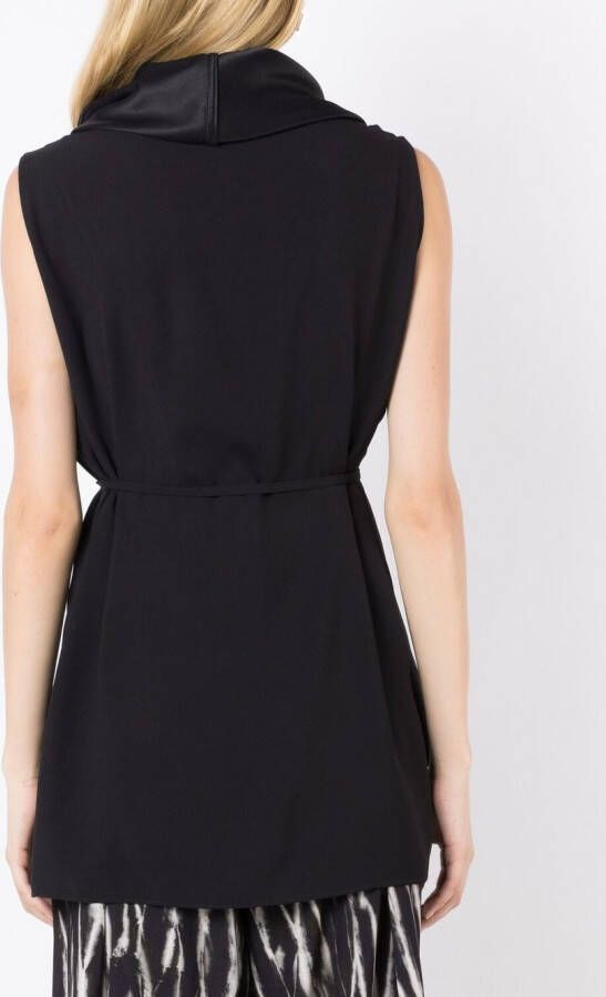 Uma | Raquel Davidowicz Blouse met gestrikte taille Zwart