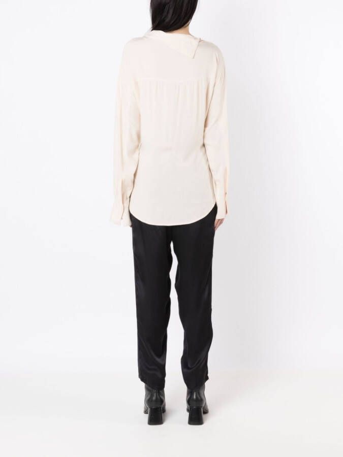 Uma | Raquel Davidowicz Blouse met striksluiting Beige