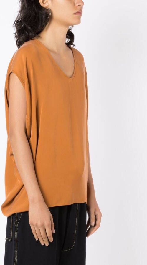 Uma | Raquel Davidowicz Blouse met V-hals Bruin