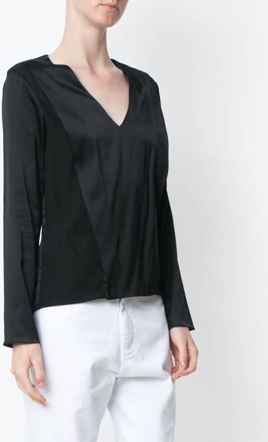 Uma | Raquel Davidowicz mock neck blouse Zwart